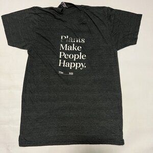 American Apparel The Sill Plants Make People Happy Graphic T Heather Gray Large